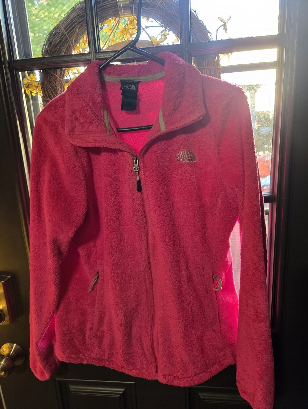 The North Face Hot Pink Plush Fleece Jacket,Size Large,Stunning